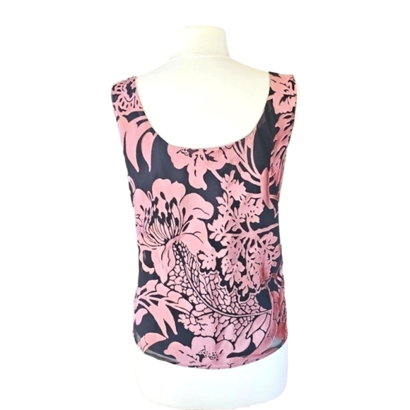 ALEX EVENINGS Womens Pink Black Floral Jacquard Top Sheer Cardigan Set Size L - Picture 7 of 14